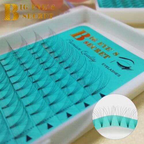 Big eyes secret Lash Volume 2D/ 3D/4D/5D eyelashes 0.10D curl short stem Premade Fans Cilia silk False Mink individual eyelash