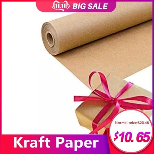 30 Cm Roll Brown Kraft Paper Roll Handicraft Art Christmas Halloween Gift Wrapping Art Craft Paper Parcel Decorative Paper