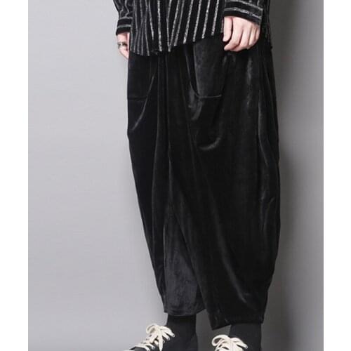 Dark mens wear design low-grade loose-fitting Flying Squirrel hip-hop Harlan personality casual pants nine-cent wide leg pants