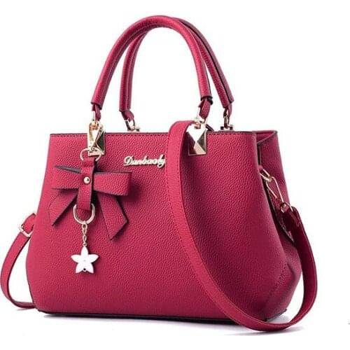 Women Bag PU Leather 2020 Fashion Shoulder Bag Women Designer Luxury Handbags Women Bags Plum Bow Sweet Crossbody Bags For Women