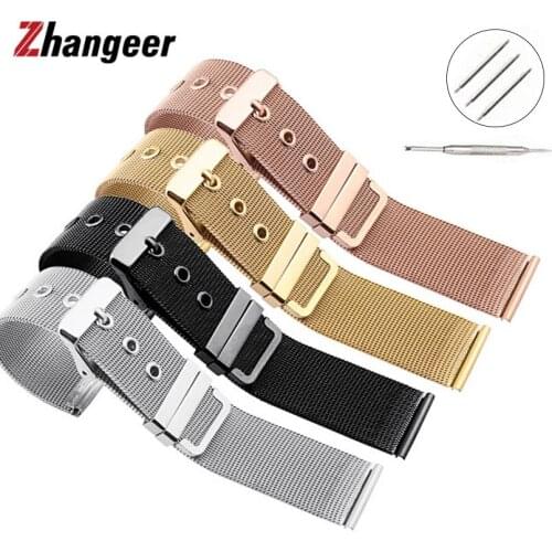 Ultra Thin Milanese Loop Watchband 18mm/20mm/22mm/24mm Stainless Steel Universal Replacement Strap Mesh Band Watch Accessories