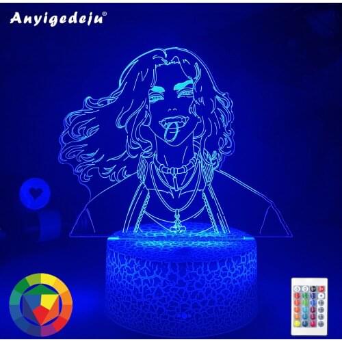 Anime Tokyo Revengers Baji LED Night Light for Child Bedroom Decoration Birthday Gift Room Desk Manga 3d Lamp Tokyo Revengers