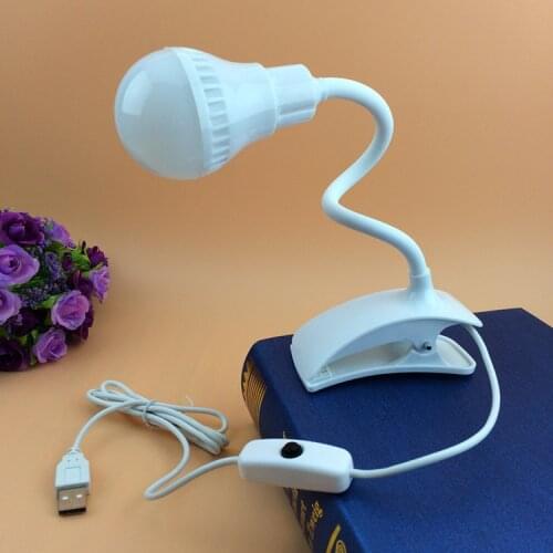 USB LED Clip-On Table Reading Lamp Light Clip Small LED Desk Lamp To Learn Office USB Mini Night Light