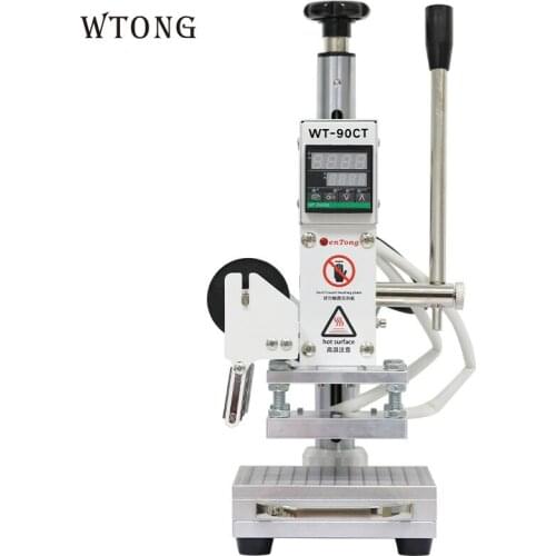 WTONG 90CT hot foil stamping machine heat press machine for leather PU paper pvc bronzing machine