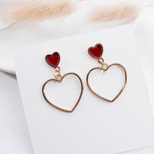 Woman For Earrings Fashion Jewelry Girl Trend Gift Clasp Dangler Eardrop Pendant Simple Heart