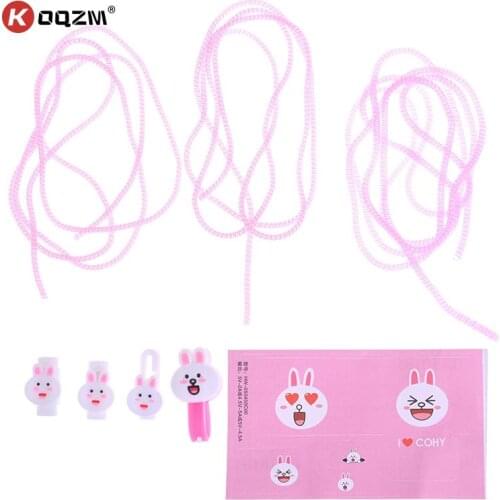 1set Cute Cable Winder Charger Stickers Cartoon Usb Data Cable Protector Set With Charger Stickers Spiral Cord Protector