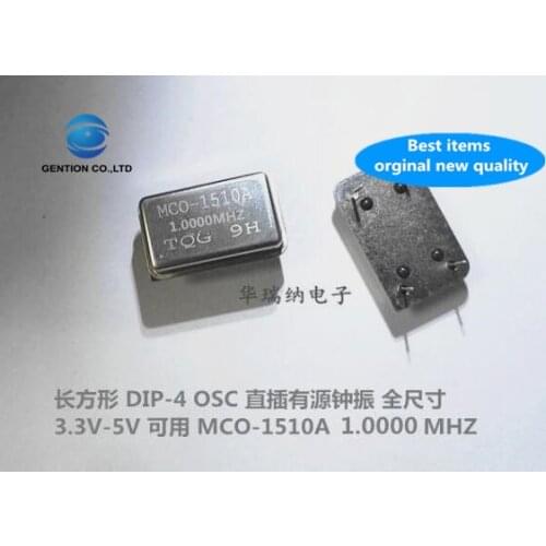 10pcs 100% orginal new OSC in-line active crystal oscillator Zhong Zhen full size DIP-4 3.3V 5V 1.000MHZ 1M 1MHZ