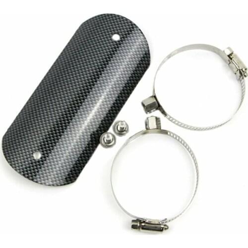145*65mm Carbon Fiber Motorcycle Exhaust Middle Pipe Heat Shield Protector Cover Guard Anti-Scalding Shell Muffler Protector