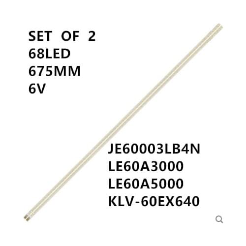 2pcs of set 676mm LED Backlight Lamp strip 68leds For Sony 60"TV LE60A5000 JE600D3LB4N B1824-0MA01 2012SSP60 60E610E KLV-60EX640
