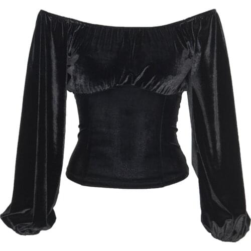 20- women vintage 30s velvet pinup couture swann top in black plus size long lantern sleeve boat neck fit top elegant shirts