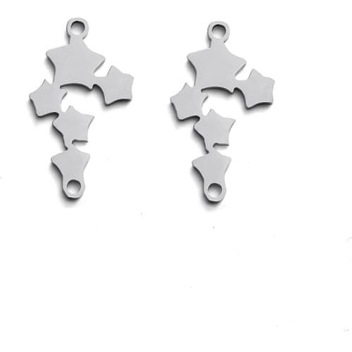 5 Points Star Component Stainless Steel Connectors Jewelry Diy Bracelet Findings Accessories 30 Pcs/lot