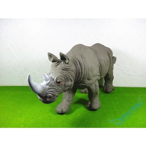 45 CM Soft Simulation Animal Model Wild Forest Animal World Rhinos Model Action Figures Toys Gift for Kids Educational Props