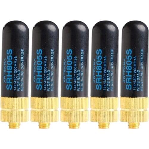5PCS Walkie Talkie Antenna,SRH805S Walkie Talkie Antenna SMA-F Dual Band VHF/UHF144/430MHz High Gain Antenna for BaoFeng