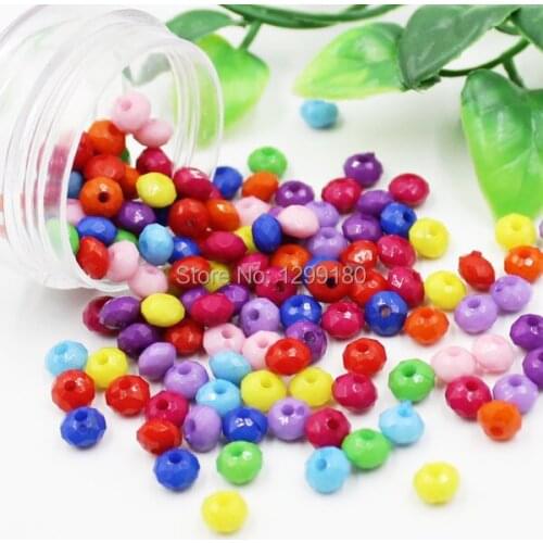500pcs/lot Mixed Acrylic Solid Beads,Colorful Chunky Beads for kids Necklace Jewelry 4x6mm (K02102)