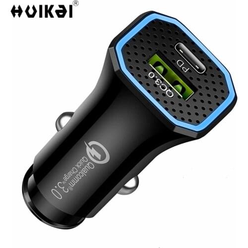 USB C Car Charger Adapter 38W PD QC 3.0 20 W Car Type-C phone Charger for Fast Charging Compatible With Any Mobile Phone Apple