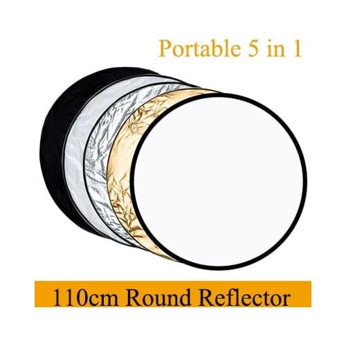 BEIYANG 110cm 5 In 1 Multi Disc Photography Studio Photo Round Collapsible Light Reflector Handhold Multi Handheld photo disc