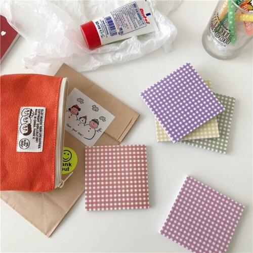 50 Sheets Candy Color Grid Note Paper Korea Students Memo Pad Creative Message Paper Planner Stickers Kawaii School Stationery