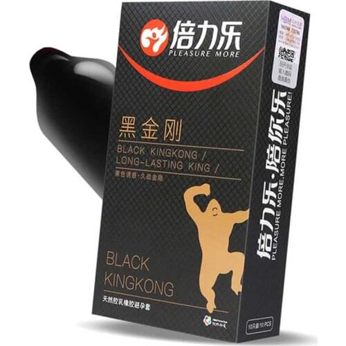 Black Edition 10pcs Latex Condoms Durable Anti Premature Ejaculation Delay Long Lasting Penis Sleeve Adult Sex Products for Men