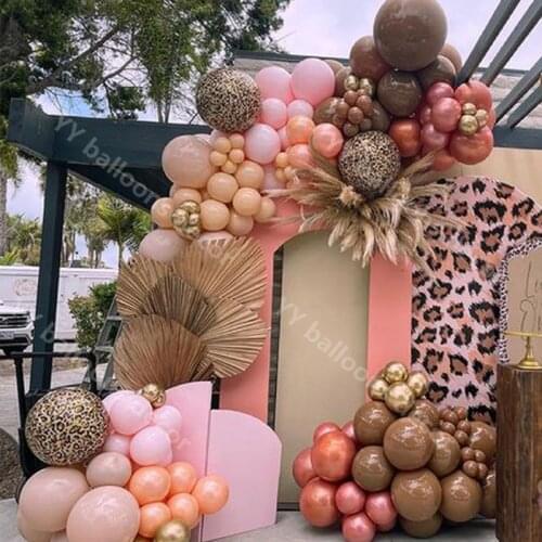 DIY Jungle Safari Balloon Arch Garland Kit Coffee Pink Blush Gold Rose Balloons Kids Birthday Party Baby Shower Toys Decorations