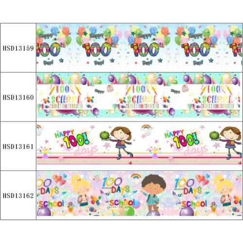 HSDRibbon free shipping 3" 75mm heat transfer printed hsd-design series Grosgrain Ribbon 50Yards/Roll
