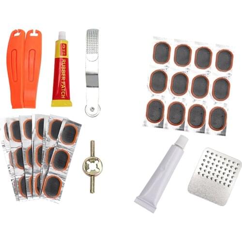 Mountain Bike Tire Repair Tools Tire Lever Inner Tube Tyre Puncture Patch Kit Bicycle Wheel Repair Set Outdoor Portable Tools