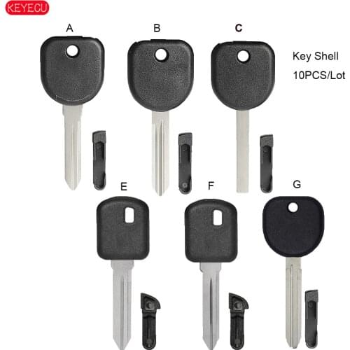 KEYECU 10PCS/Lot Transponder Key Shell Case With Plug Fob for Buick No Logo