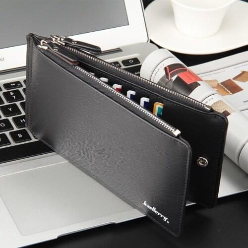 100 PCS Leather RFID Blocking Credit Card Holder Men Travel Passport Long Wallet Women Business ID Holder 16 Cards Purse