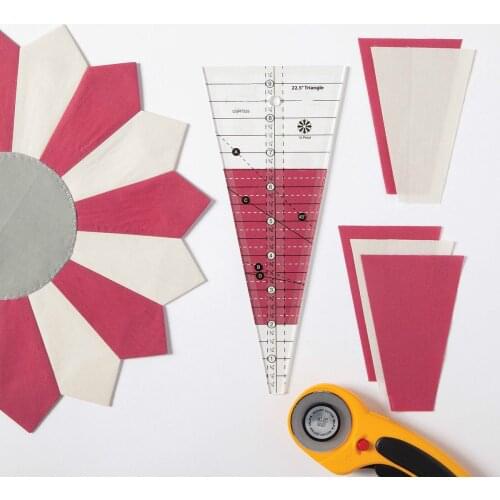 22 1/2" Degree and 10 degree Triangles Ruler Quilting Ruler Template for low shank domestic sewing machines .#CGRT225 #CGRT10