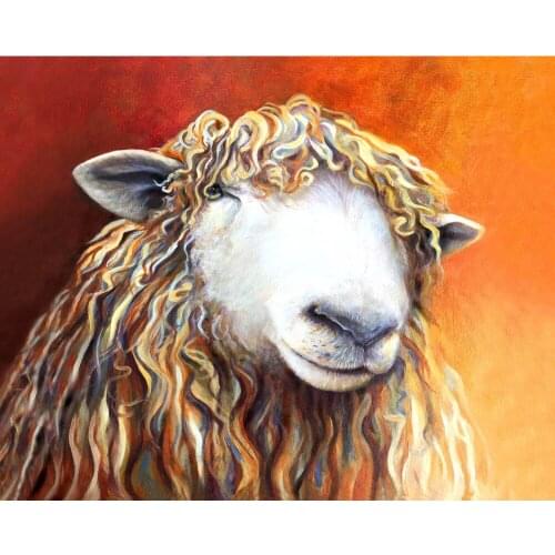 DIY Painting By Numbers Sheep Kit Oil Picture By Numbers Lamb Animal Wall Art Painting on Canvas Home Decoration Gift 40x50cm