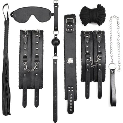 2021 New Sex Games Handcuffs Whip Collar Gag Nipple Clamps Rope Bdsm Bondage Set Sex Toys Women Juguetes Sexules Sex Shop