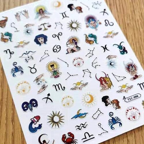 Newest TSC 096 3D design nail art sticker decal stamping back gule DIY nail decoration tools