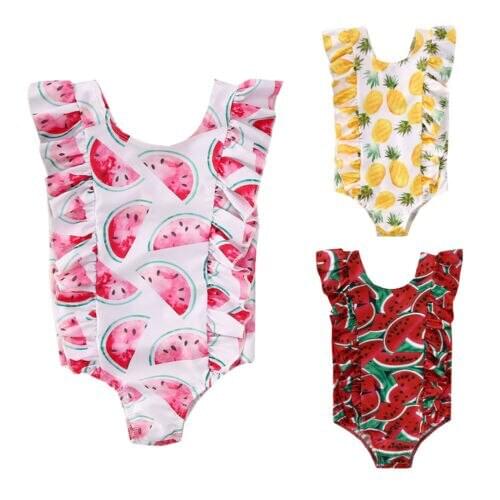 New Kid Baby Girl Ruffle Bikini Swimwear Swimsuit Bathing Beach One-Piece Costume