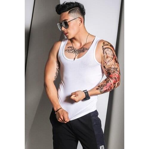 New man pure cotton slim sexy halter top for sports and leisure tank