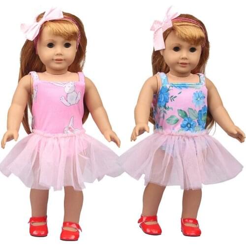 New Pattern Fashion Pink And Blue Yarn Skirt Suit Fit 18 Inch American&43cm Baby New Born Doll Clothes Accessories,Girls Toys