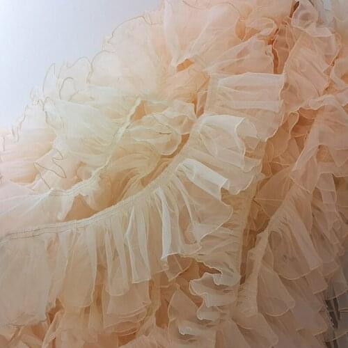 1Yard Organza Three-dimensional Folded Lace for Doll Dress Supplies DIY Patchwork Garment Material Lacework Accessories
