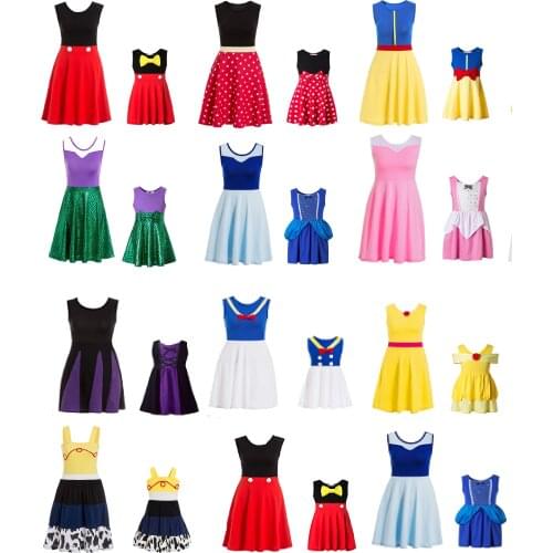 Adult Size Mommy Princess Dress Minnie Mommy and Me Matching Family cosplay Plus size Costume Womens princess dress polka Dots