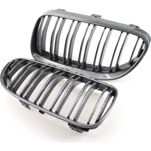 Fit for BMW E92 E93 Coupe Carbon Fiber Style Dual Line Sport Grill Grille 10-14