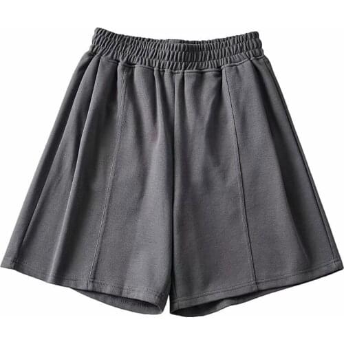 Casual Women Soft Cotton High Waist Shirts 2021 Summer Fashion Ladies High Street Straight Shorts Female Solid Color Shorts