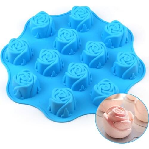 Rose Flower Silicone Molds Cake Candy Chocolate Sugar craft Ice Pastry Baking Tool Mould Soap Mold Cake Decorator New 3D
