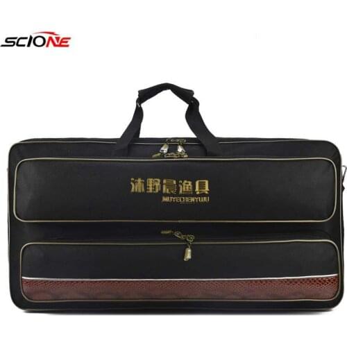Fishing Bag Reel lure Bag Multifunction Outdoor Fishing Backpack 77cm*40cm Reel Case Black Oxford Fishing Tackle Handbag X170G