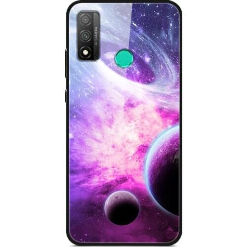 Glass Case For Huawei P Smart 2020 Phone Case Phone Shell Phone Cover Back Bumper Star Sky Pattern