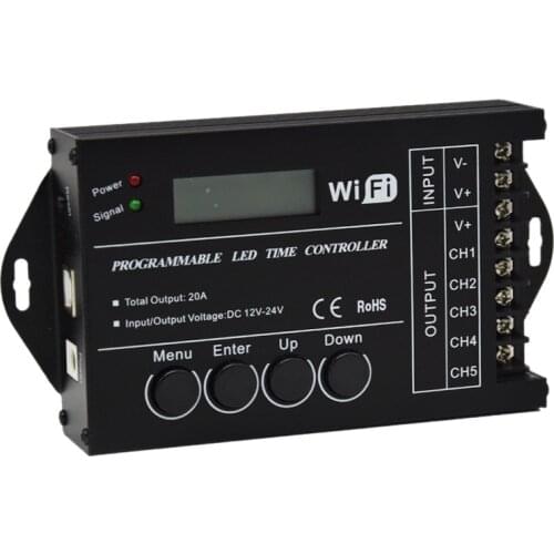 Tc421 Wifi Time Programmable 5Ch Output Led Strip Light Controller, Widely Used In Aquariums, Fish Tank, Plant Grow