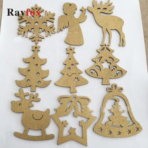 Christmas Tree Decoration 14Style 1Pc Wooden Creative Pendants Christmas Decoration For Home Wood Ornaments Cristmas Decoration