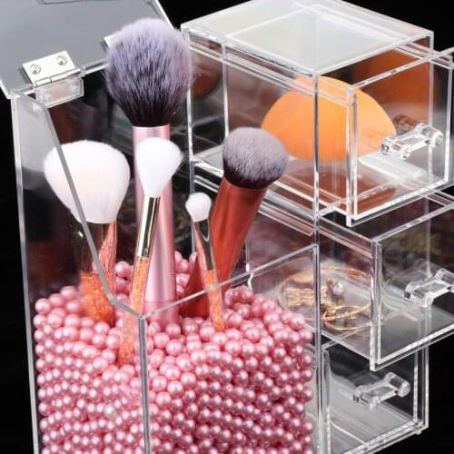 Waterproof Acrylic Makeup Brush Holder Pot Cosmetic Brushes Storage Case Dustproof Cosmetic Storage Case Pot Box