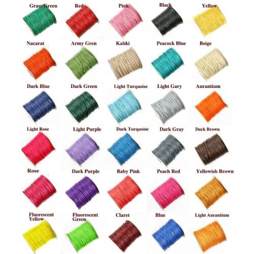 15Meters 1mm diameter Waxed Thread Polyester Cord String Strap Wholesale Necklace Rope Bead Fit for DIY Bracelet 30 colors