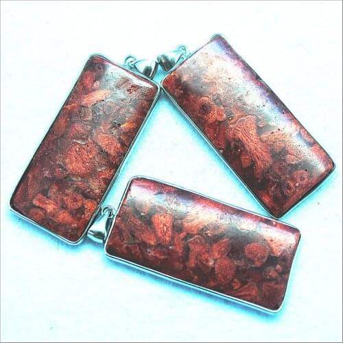 Red sponge coral pendant rectangle shape size 43x21mm for women necklace making accessories new arrivals top selling