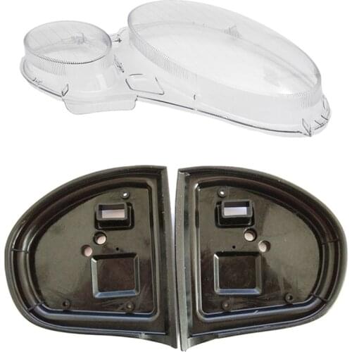 1pcs Car Headlight Transparent Lens Shade & 2Pcs Exterior Mirror Gasket Rubber Seals Left and Right