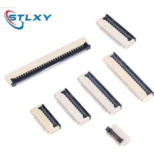 10pcs 1mm Pitch Under Clamshell Socket FPC FFC Flat Cable Connector 4P 5P 6P 8P 10P 12P 14P 16P 20P 22P 24P 30P 34P