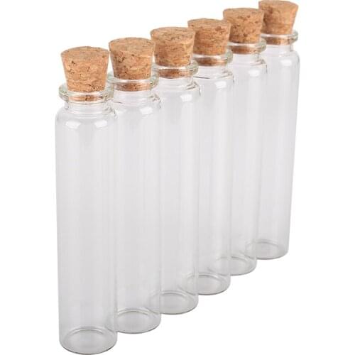 10pcs 25ml 22*100mm Clear Glass wish bottle Empty Jars Glass Bottles with Cork Stoppers Spice Jars Glass Vials