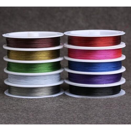100 meters/lot metal wire cord jewelry making , 0.4 mm .no elastic, available in gold,white ,and silver color